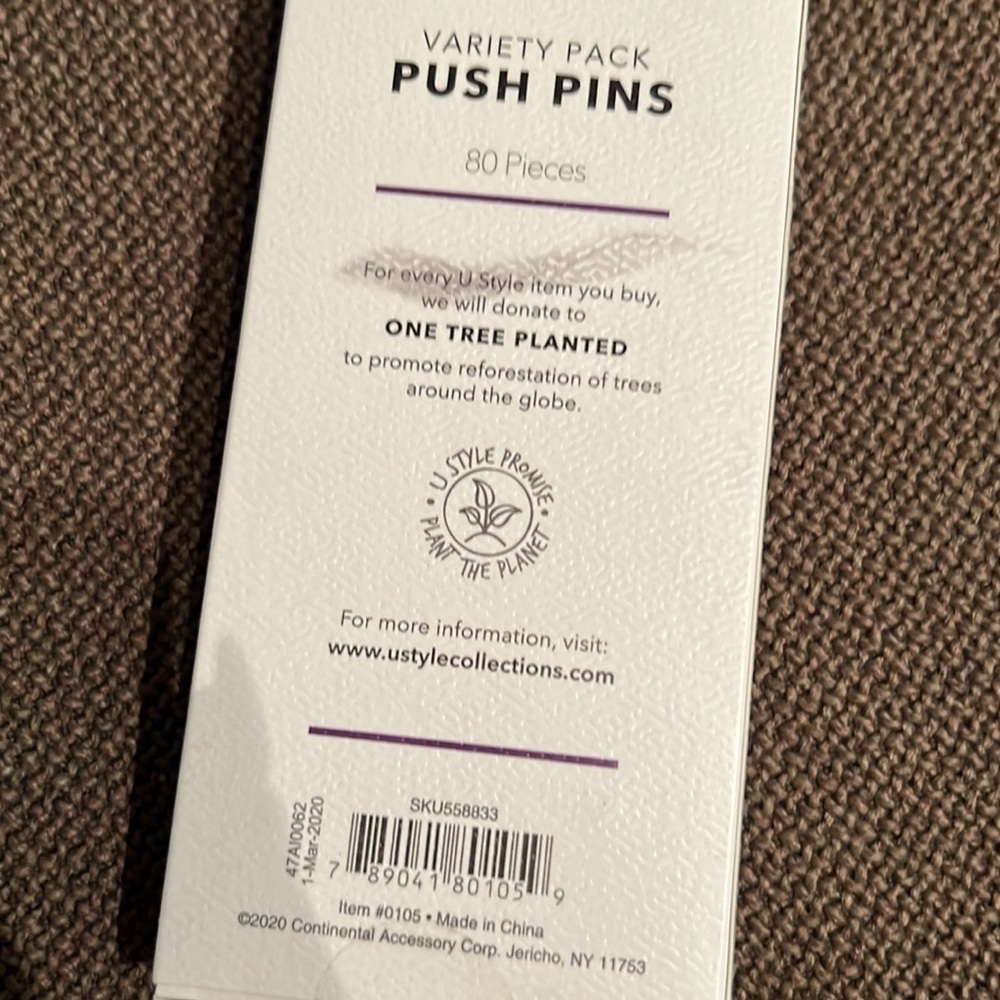 Variety Pack Push Pins Ustyle Collection 80 piece office supply package supplies - Picture 4 of 4